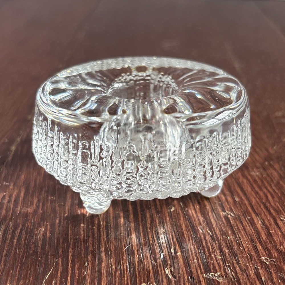 Vintage Iittala Ultima Thule Tapio Wirkkala Glass Candle Holder Finland